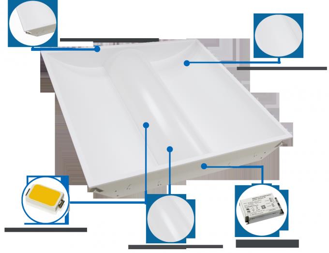 ETL DLC Listed LED 2 X 4 Troffer Fixture 130Lm/W High Efficiency 60 Wattage