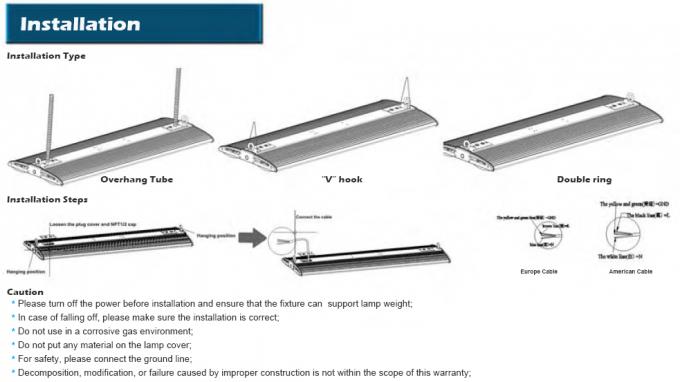 170Lm/W Efficiency  Industrial LED High Bay 240W Linear High Bay LED Lighting